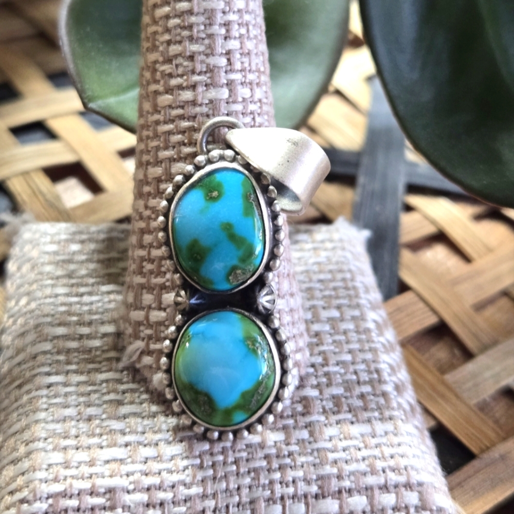 Sonoran Gold Turquoise Double Stone Pendant